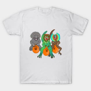 Space Hopping Retro Jurassic Dinosaurs T-Shirt